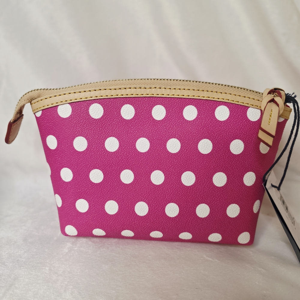 Dooney & Bourke Pink Polka Dot Cosmetic Bag Pouch. NWT - Picture 2 of 5